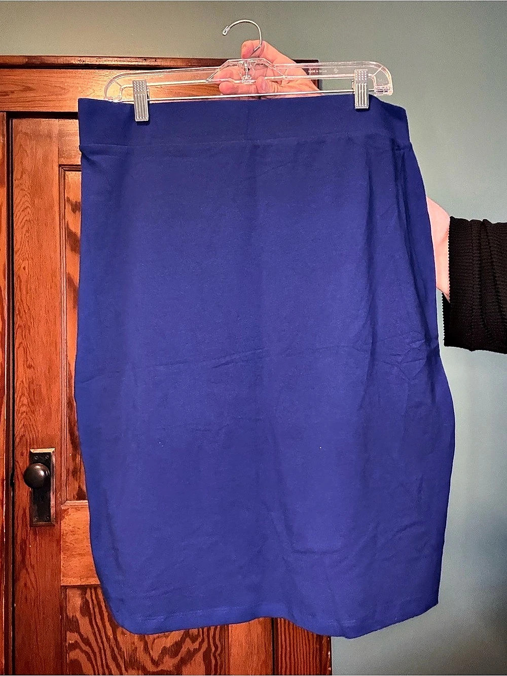 Zenana Blue Pencil Skirt Size 2X Like New - Picture 2 of 3